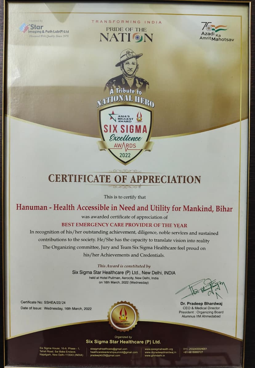 Six Sigma Healthcare Certificate